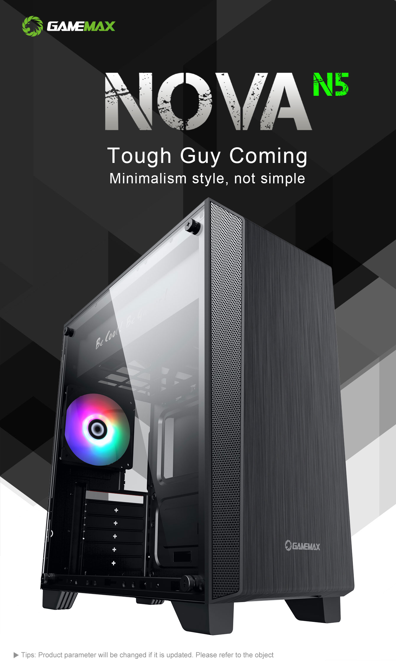 Gamemax Nova N5 Black USB3.0 Tempered Glass ATX Mid Tower Gaming ...
